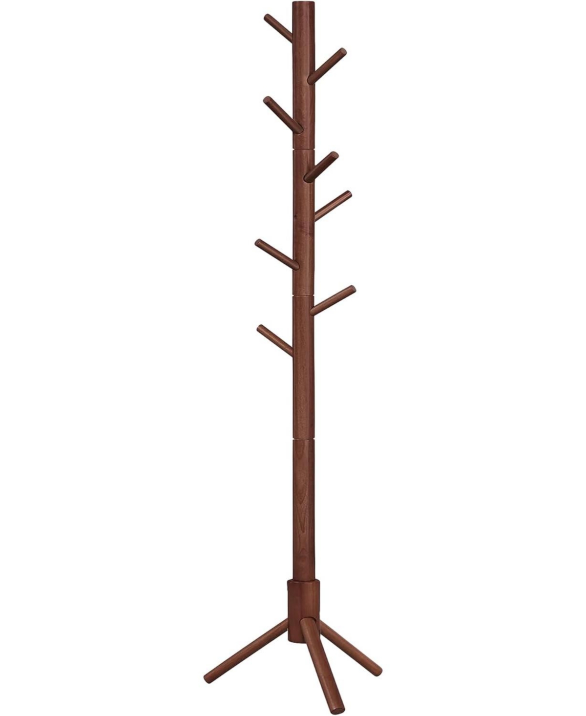 Tree-Shaped Coat Rack with 8 Hooks - Medium Brown