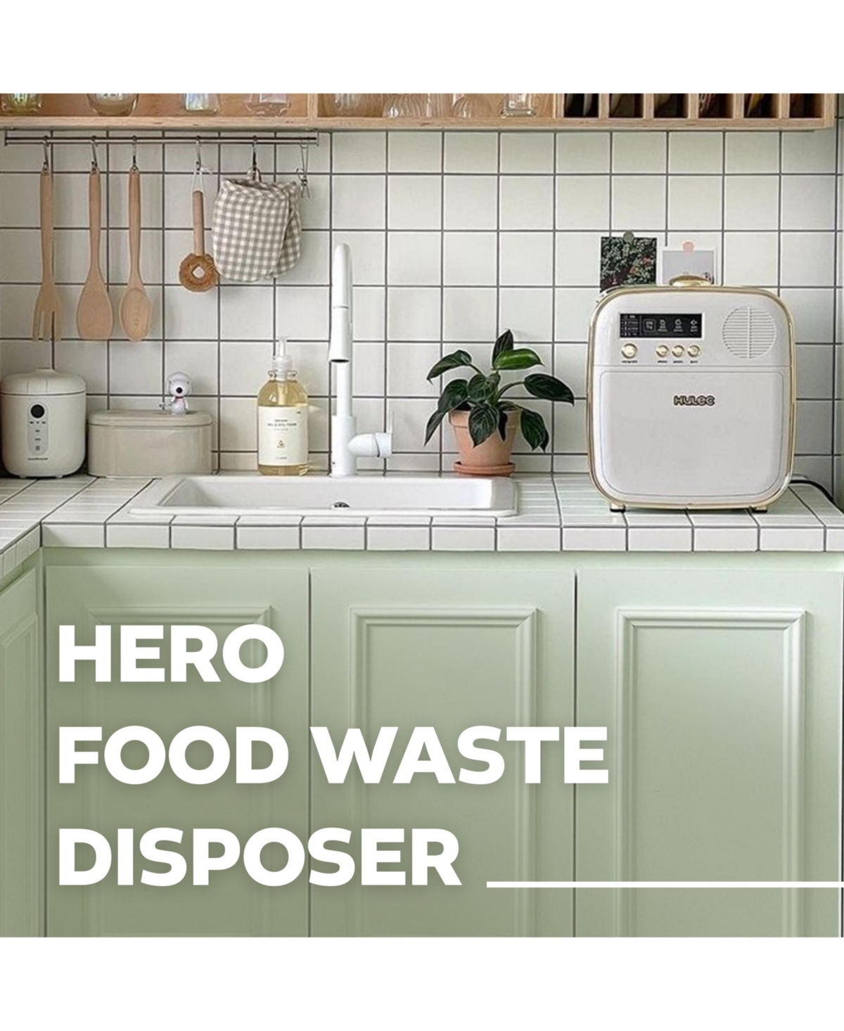 Hero Kproduct4u Premium 4.3 Liters Countertop Electric Food Waste Disposer - Grinding and Drying Type, Mint