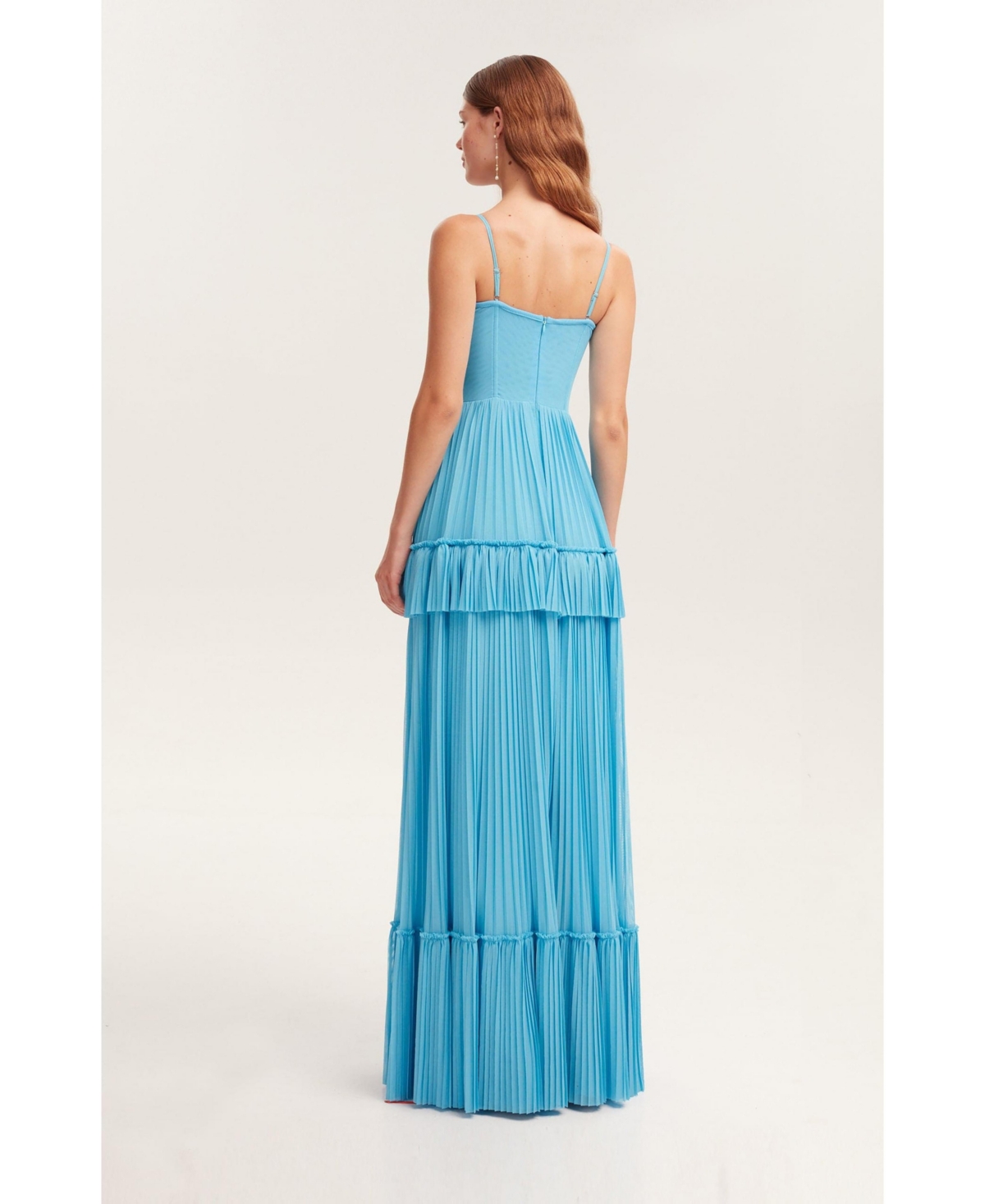 Milla Women's Sky- Spaghetti Strap Pleated Maxi Dress