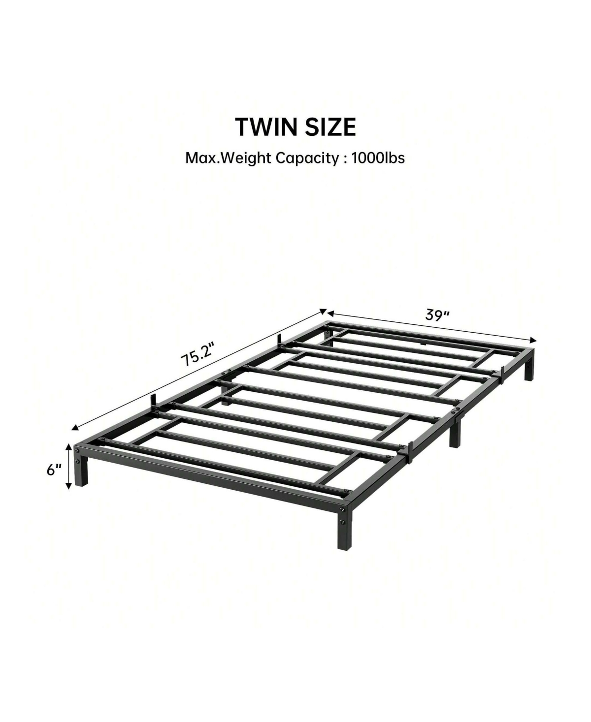 gaomon Inch Bed Frame, No Box Spring Needed, Heavy Duty Metal Platform Bed Frame For Bedroom, Easy Assembly