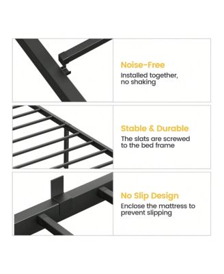 14 Inch Twin Bed Frame Metal Platform, Twin Bed Frame With Ample Storage, No Box Spring Needed And Steel Slat Support, Easy Assembly