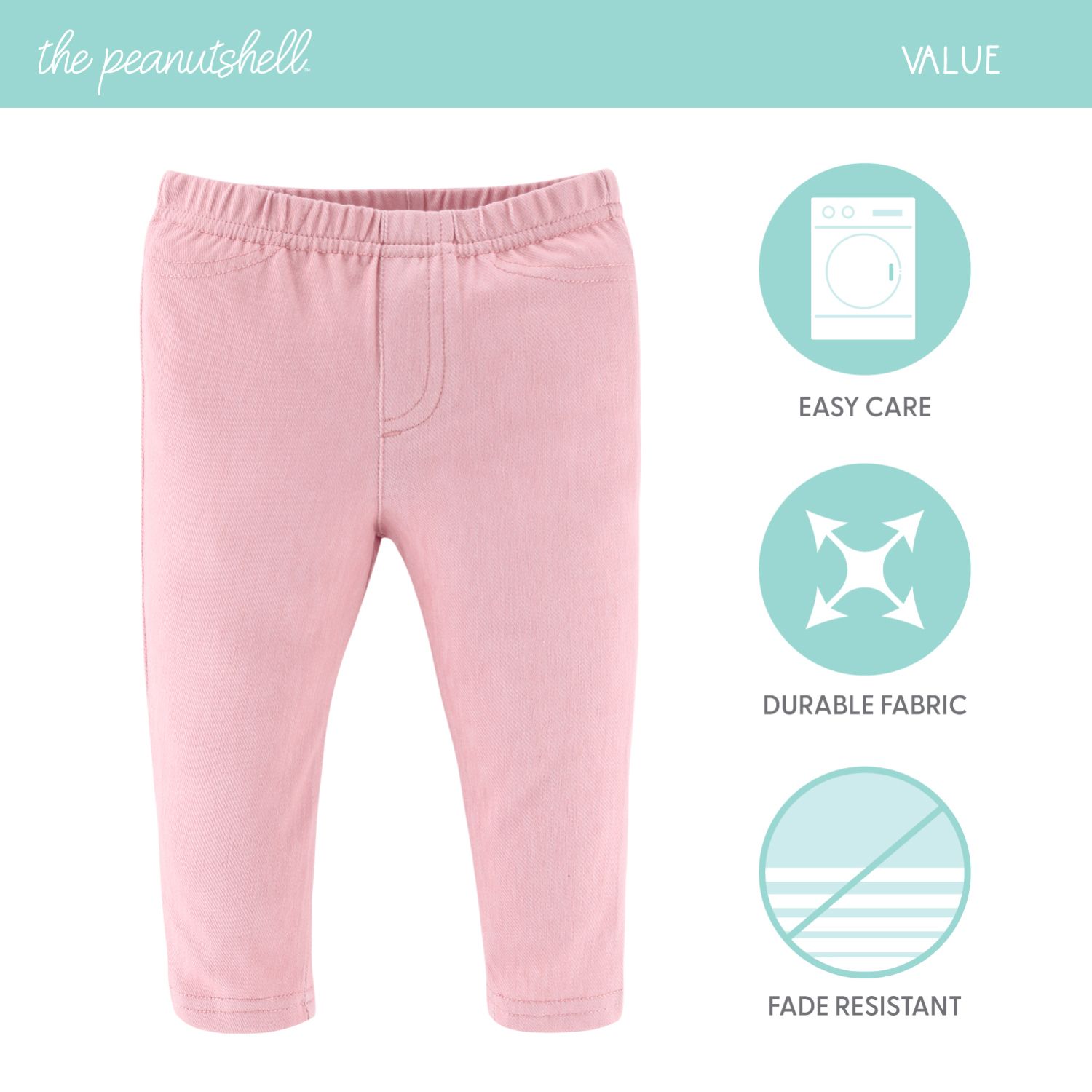 Baby Girls Jeggings, 4-Pack