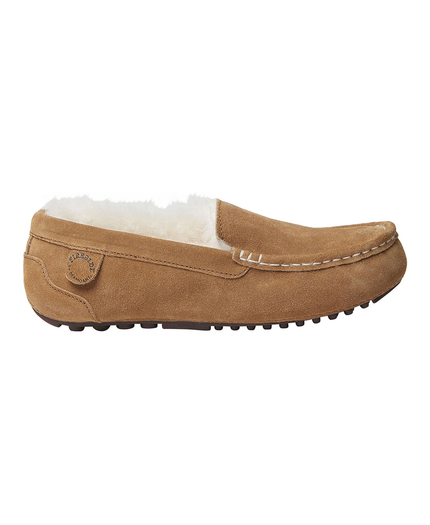 Dearfoams Women's Fireside Mel Genuine Shearling Moccasin Slipper