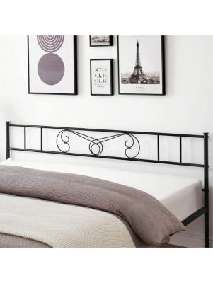 Metal Platform Bed Frame With Headboard And Footboard, Steel Slat Support And Mattress Foundation, No Box Spring Needed