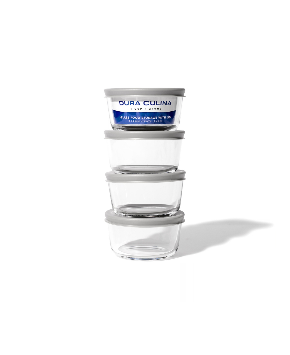 DURA LIVING 16-PIECE 1 CUP ROUND FOOD STORAGE AND MEAL PREP CONTAINER SET 
