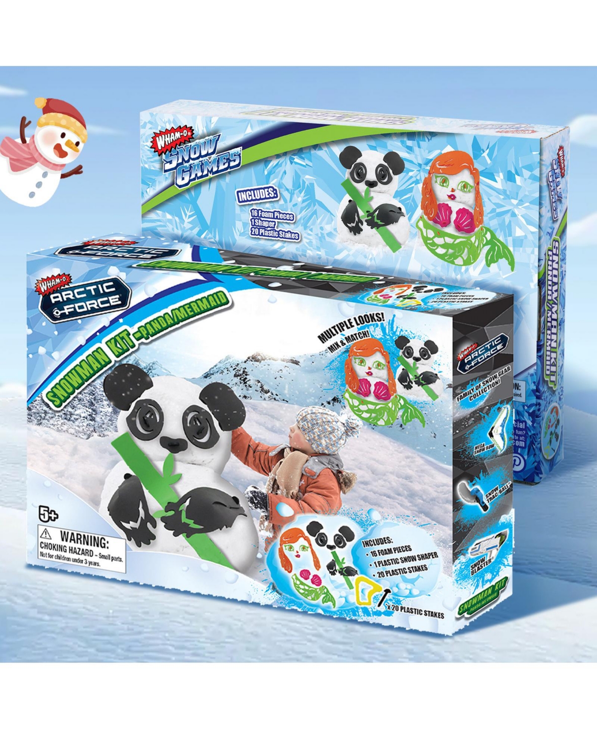 Wham-o Snowman Diy Craft Kit, Creative Snowman Decorating Kit for Kids - Panda / Mermaid - Assorted Pre-pack (See Table 9