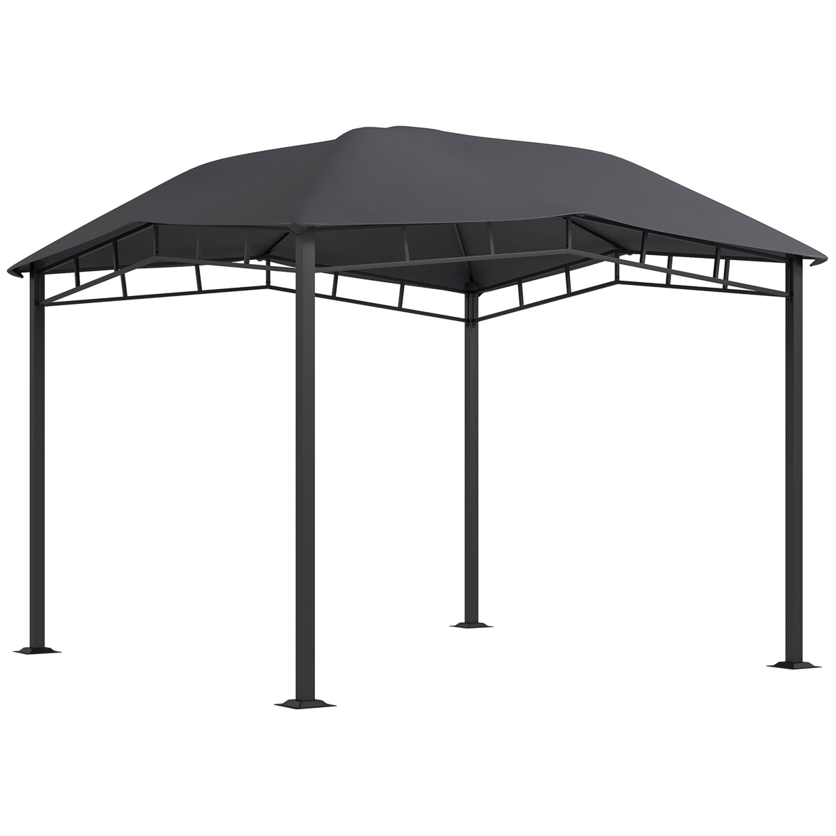 10' x 10' Grill Gazebo Canopy, Geodesic Look, Steel Frame, - Gray