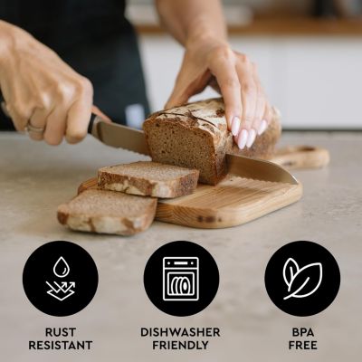 Serrated Bread Knife - Stainless Steel Bread Knife for Homemade Bread, Cake, Bagel