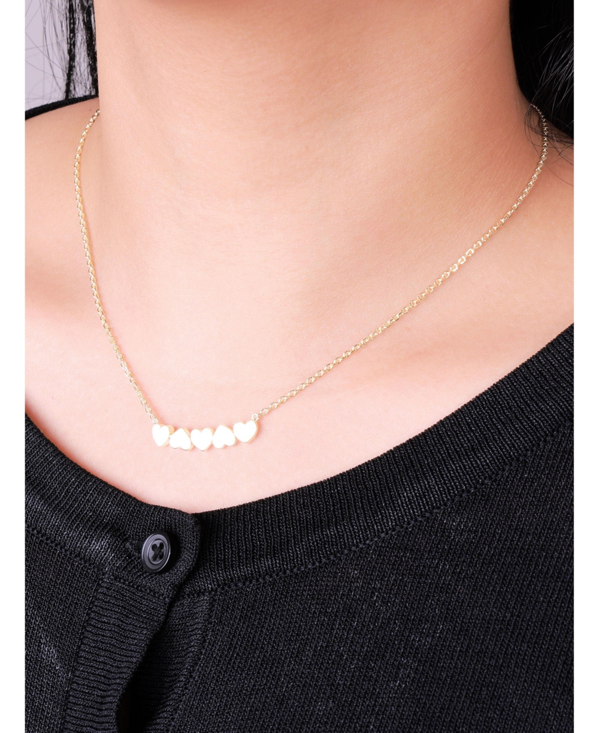 Devata Sweet Heart Chain Necklace in 14K 16 in adj to in, approx. 4.7 grams - Gold