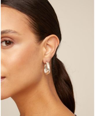 Sterling Silver Metal Clad Hoop Earrings