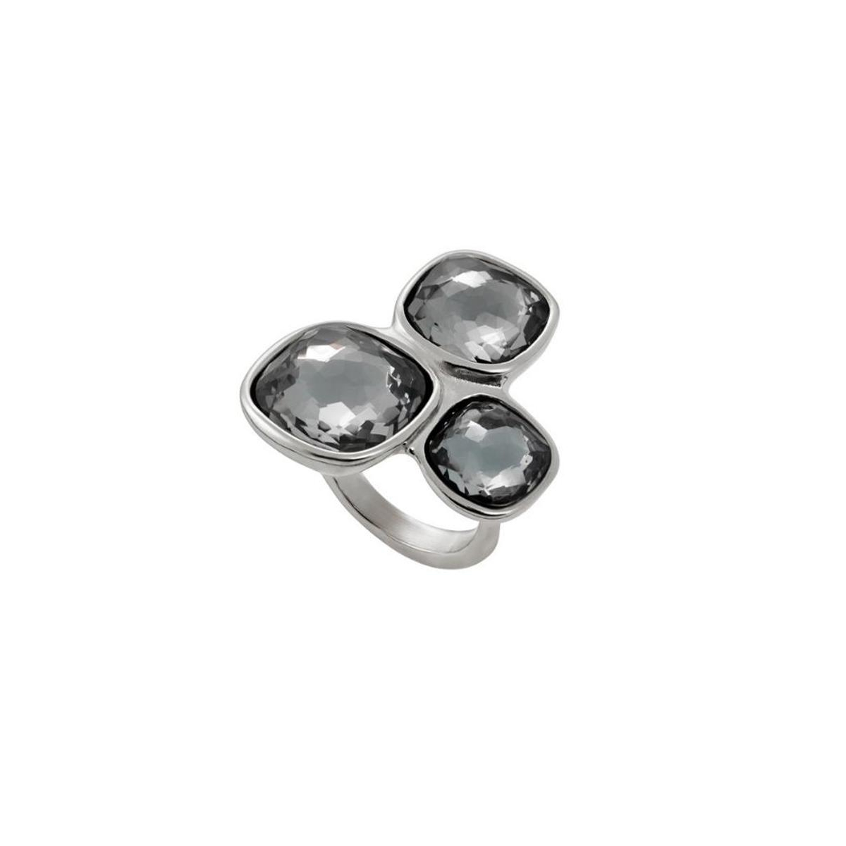 Unode50 Three Gray Irregular Crystal Metal Alloy Ring In Silver