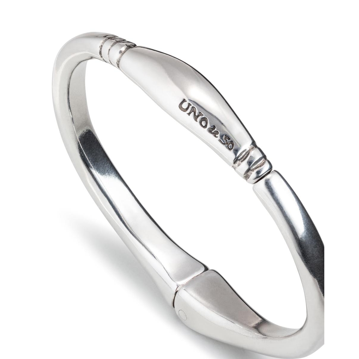 Unode50 Sterling Silver Double Tube Indentation Bracelet In Silver