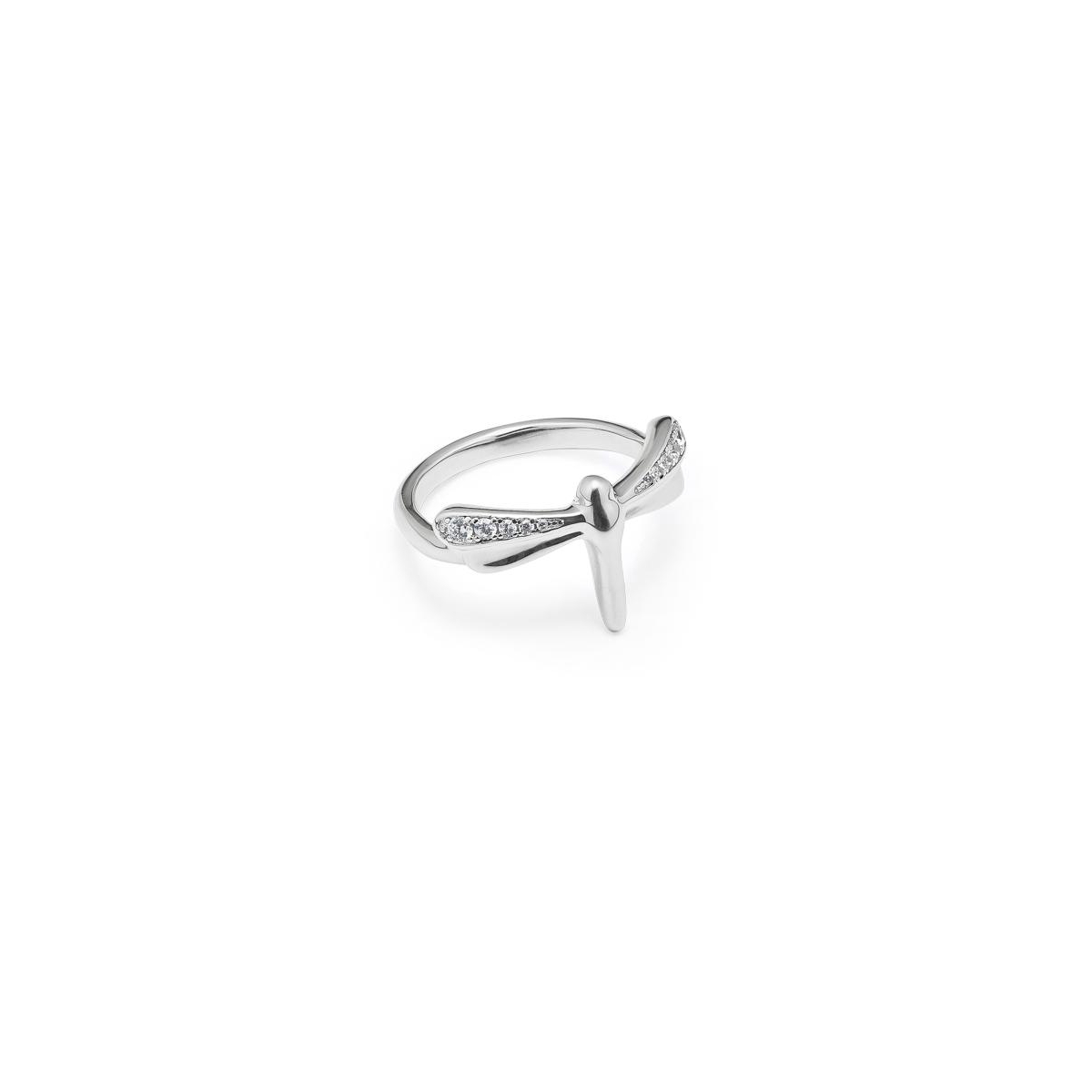 Unode50 Dragonfly Form Fortune Topaz Metal Alloy Ring In Silver