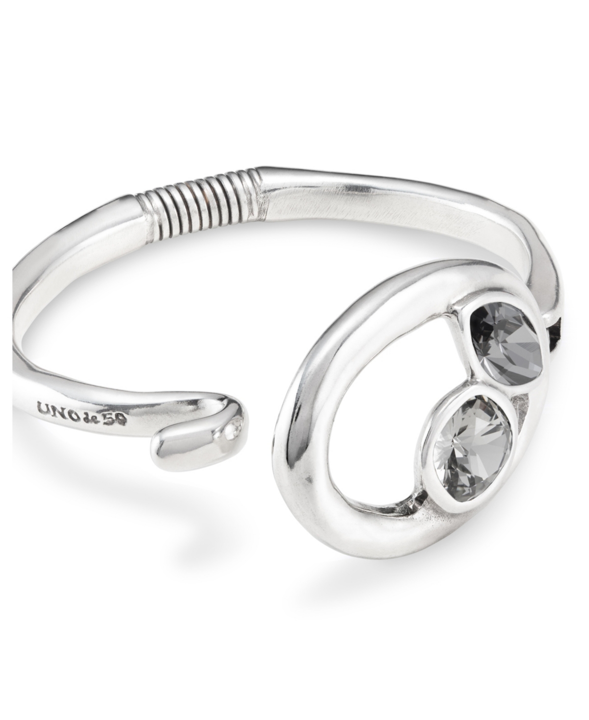 Unode50 Sterling Silver Plated Metal Alloy Oval Bracelet In Silver