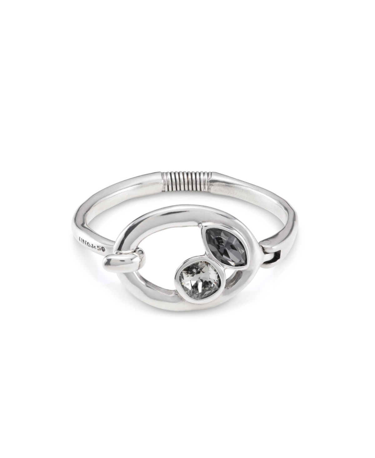 Unode50 Sterling Silver Plated Metal Alloy Oval Bracelet In Silver