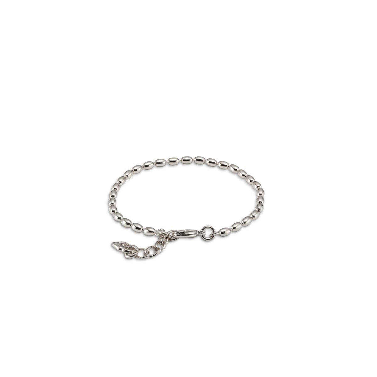 Unode50 Sterling Silver Plated Metal Alloy And Glass Bracelet In Metallic