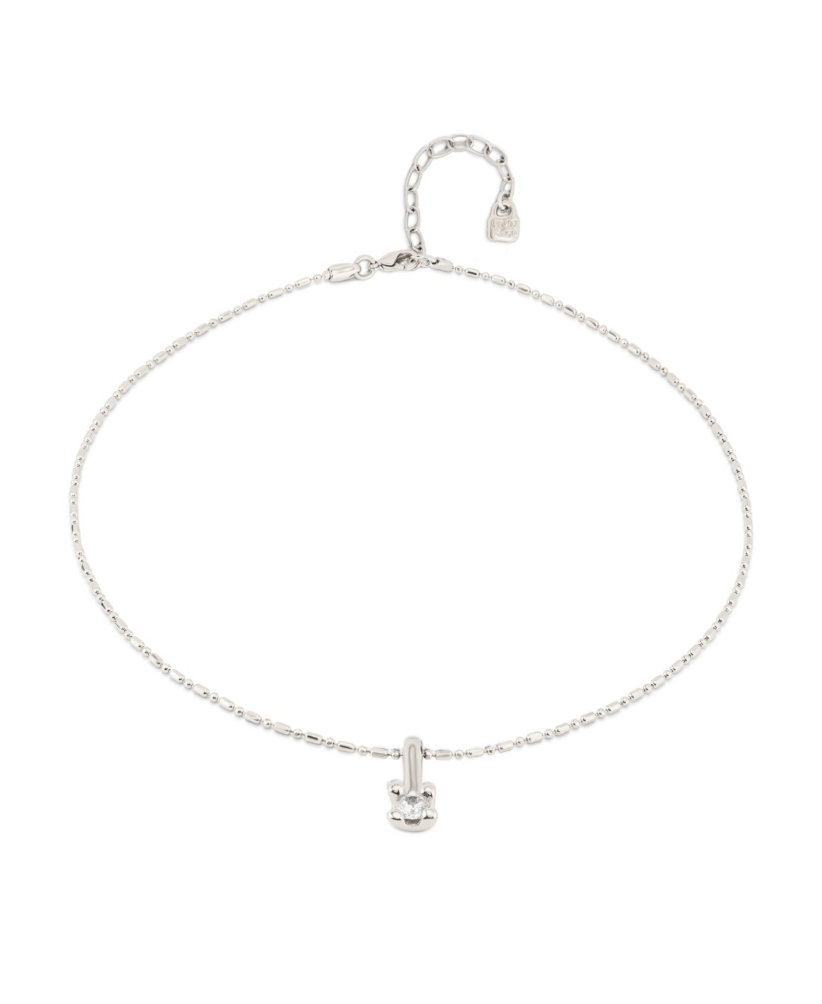 Unode50 Metal Alloy And Central White Zircon Chain In Silver