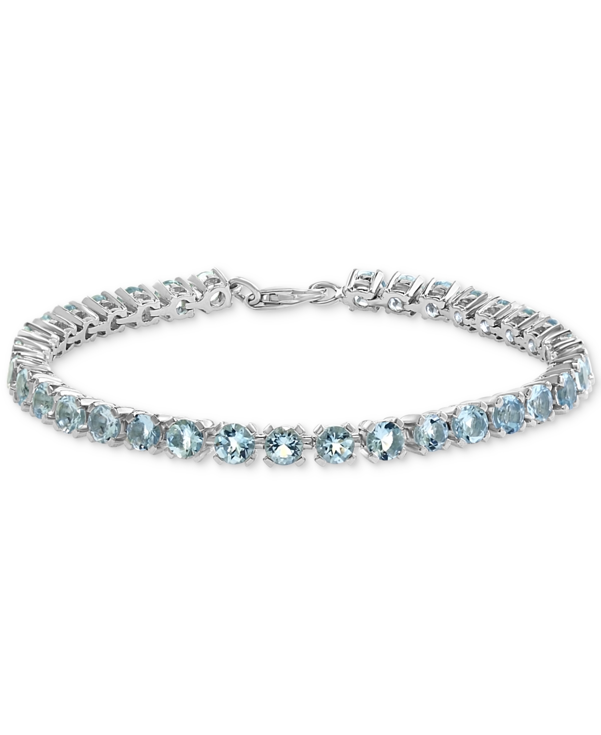 Effy Collection Effy Aquamarine (7-1/2 Ct. T.w.) Tennis Bracelet In Sterling Silver In Aquamarine