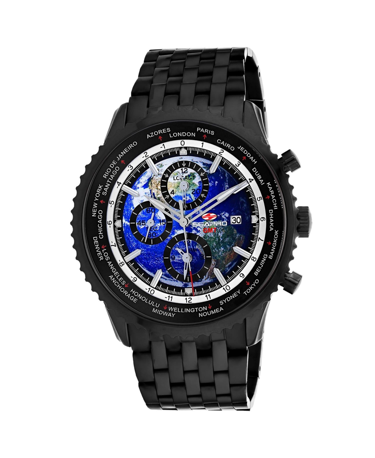 Men's Meridian World Timer Gmt Blue Dial Watch - SP7322 - Blue