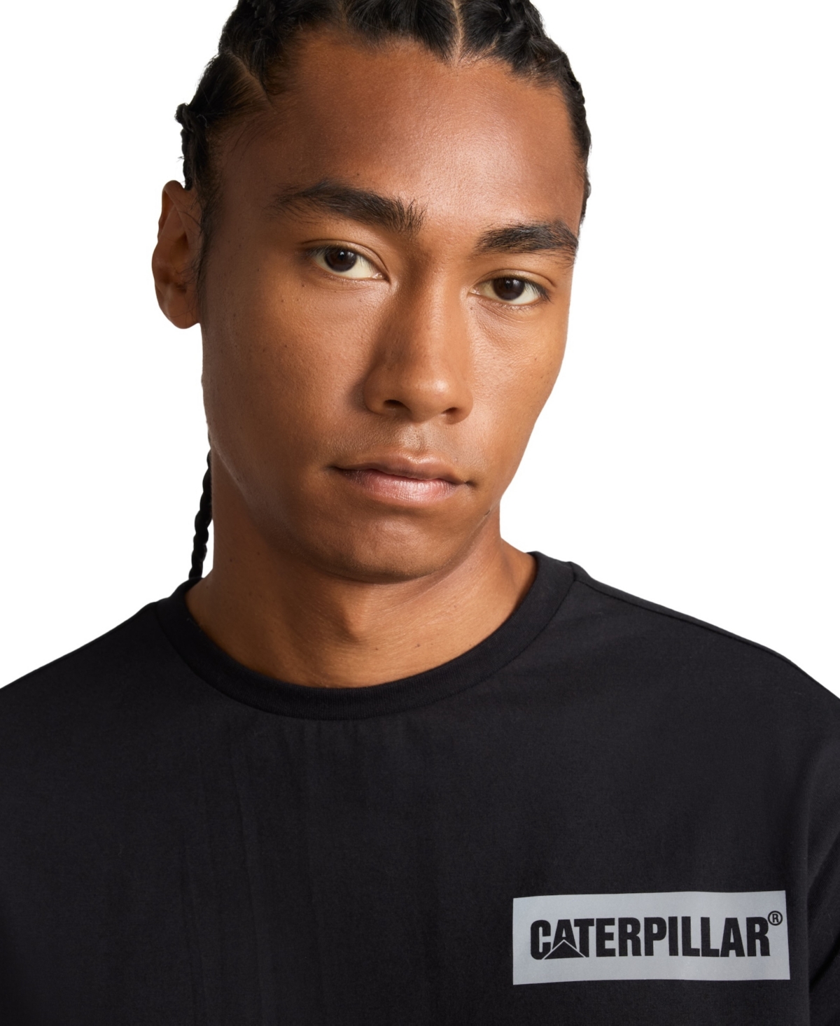 Cat Men's Reflective Erpillar Logo T-shirt In Pitch Black