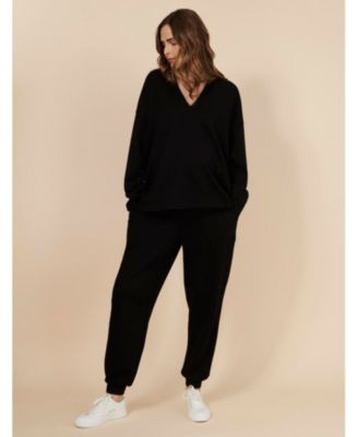 Maternity V-Neck Pullover Scuba Hoodie - Motherhood