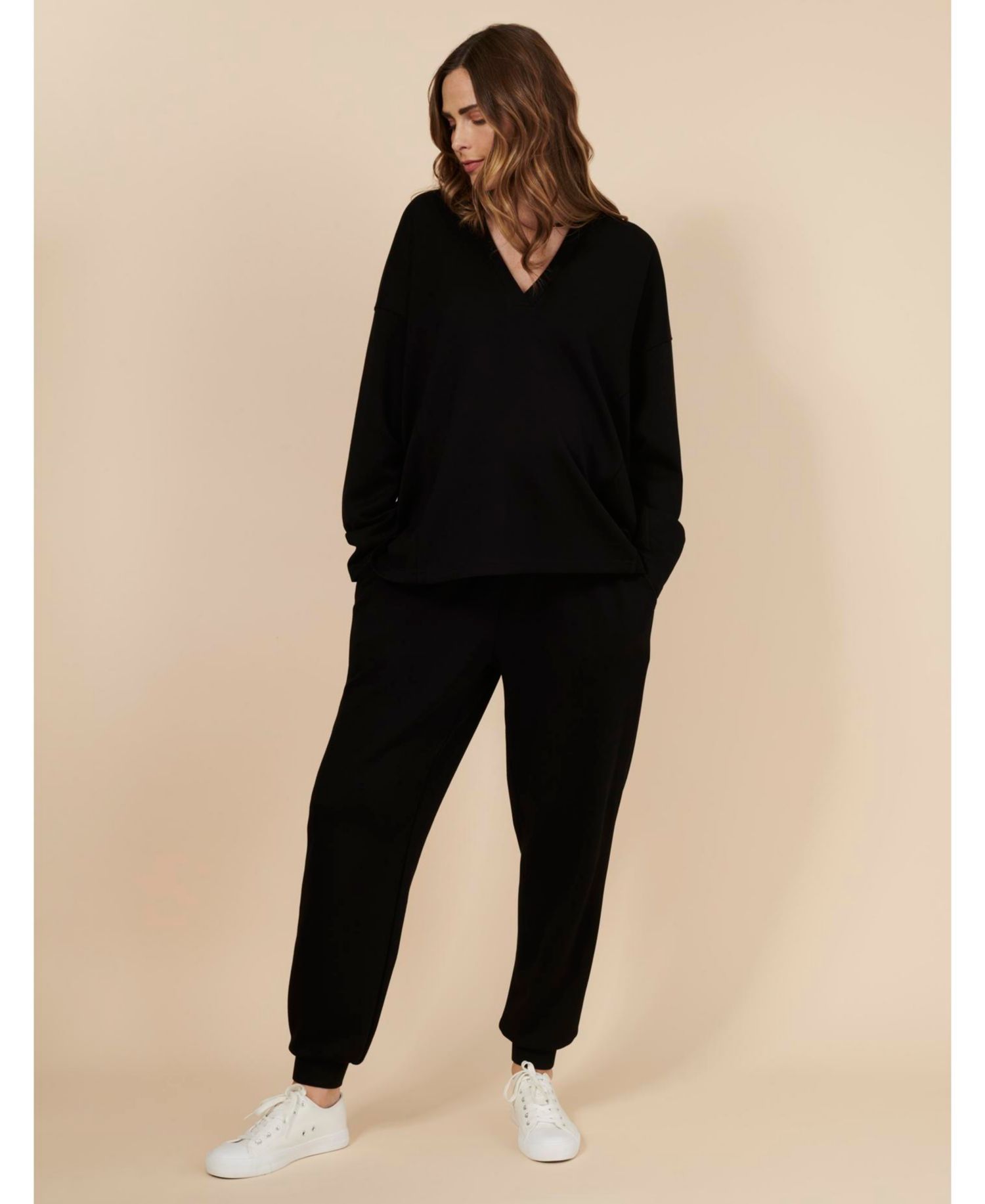 Women's V-Neck Pullover Scuba Hoodie - Motherhood