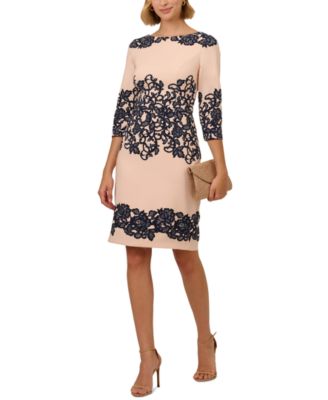 Adrianna Papell - Women's Lace-Trim Sheath Dress