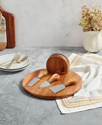 5-Piece Acacia Round Serving Board Set
