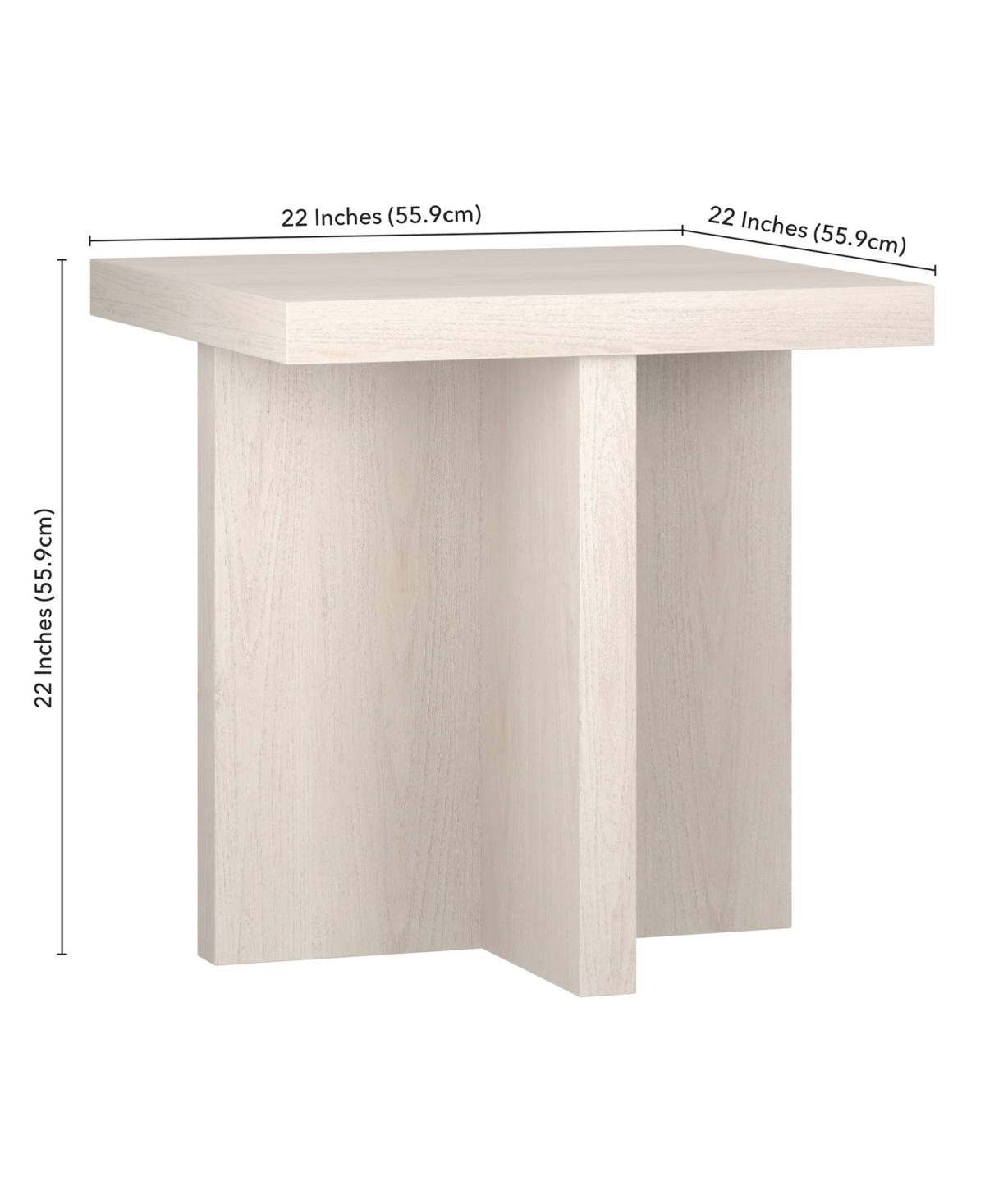 Hudson & Canal 22" Elna Wide Square Side Table In Alder White