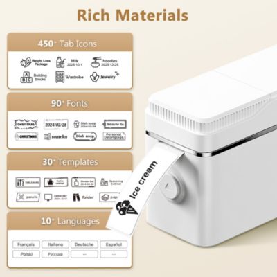 POLONO P31S Label Maker: Portable Bluetooth Thermal Printer w/ Tape, Templates – For Home, Office, Storage & Stickers – Blue.