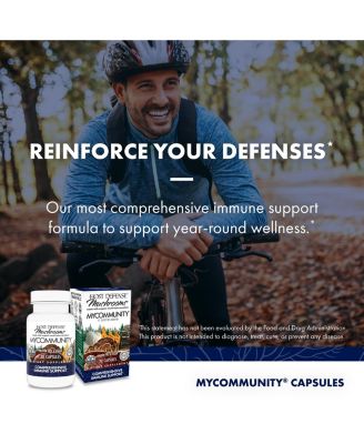 MyCommunity Capsules - 17 Species Blend Mushroom Supplement for Immune Support - Herbal Aid with Lion's Mane, Reishi. Chaga, Cordyceps, Turkey Tail & More