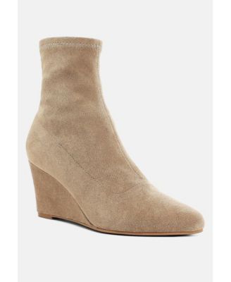 Womens Yara Microfiber Wedge Sock Boots