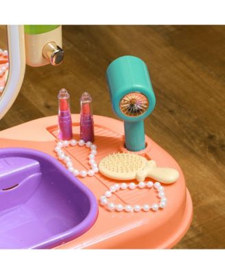 Kids Vanity Set with Mirror, LED Light, Music, 23 Accessories