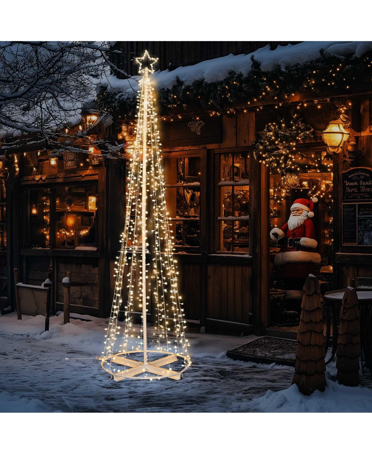 Yescom Vast-Starry 12Ft Solar Christmas Cone Tree Light 1120 Led Light 8 Function Outdoor Holiday Decor- Warm white