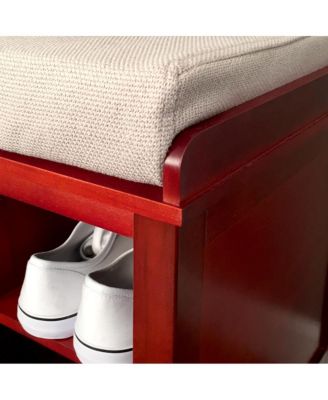 Solid Wood 10 Bin Shoe Storage Bench