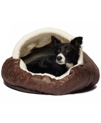 Pet Cave Bed For Small Dogs Cats Deep Dish Calming Hooded Dog Bed Dome For Pets