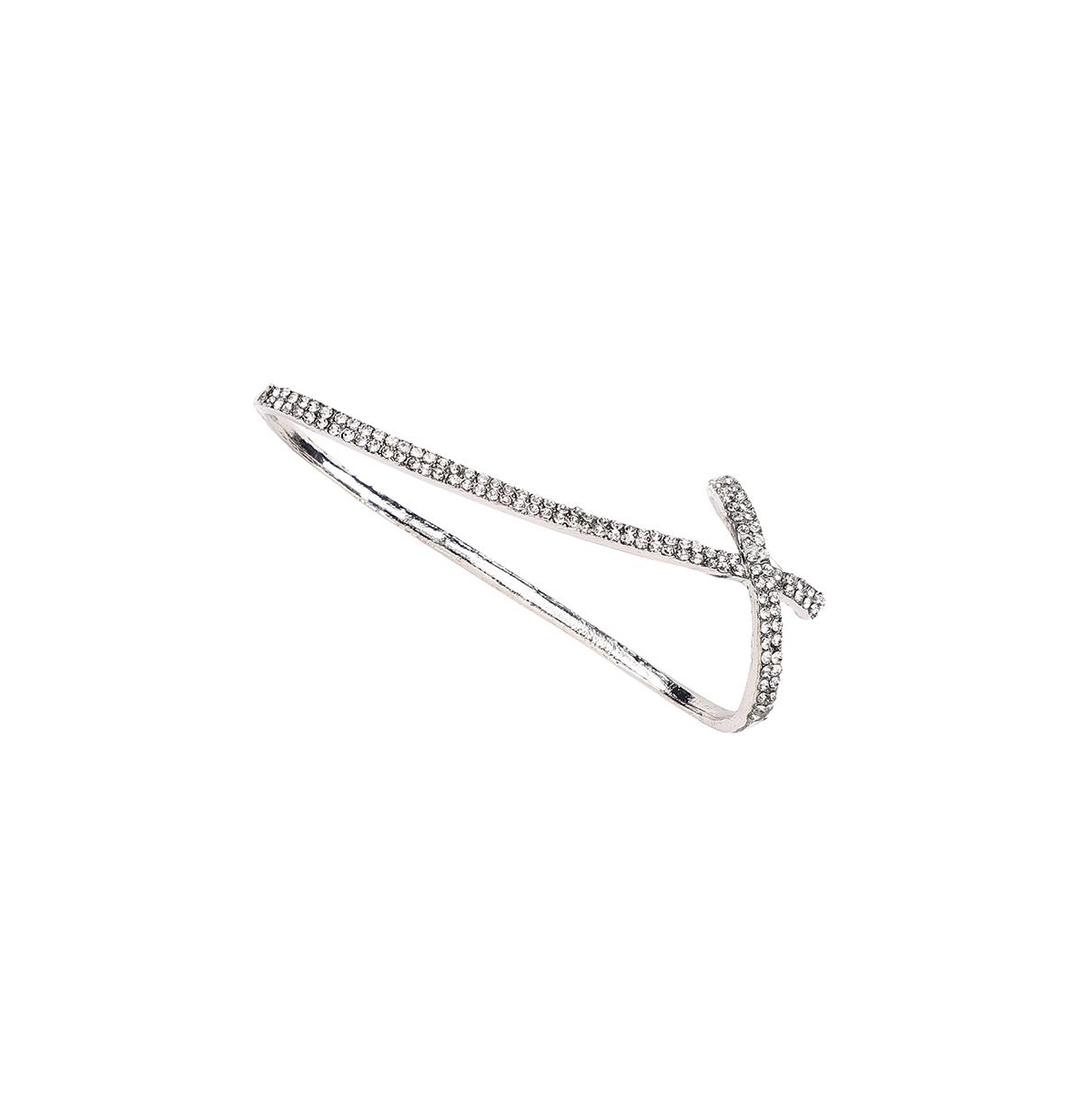Sohi Intertwine Cocktail Ring In Silver