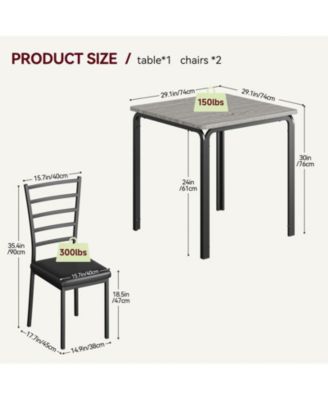 Small Table and Chairs Set of 2 Dining Table Set