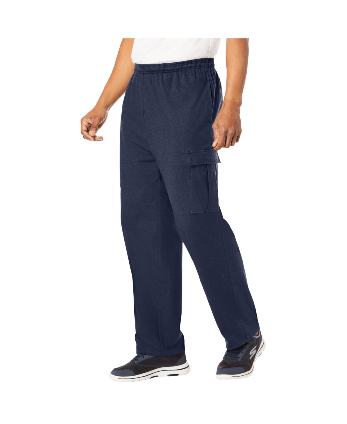 Big & Tall Lightweight Jersey Cargo Sweatpants - Heather gunmetal