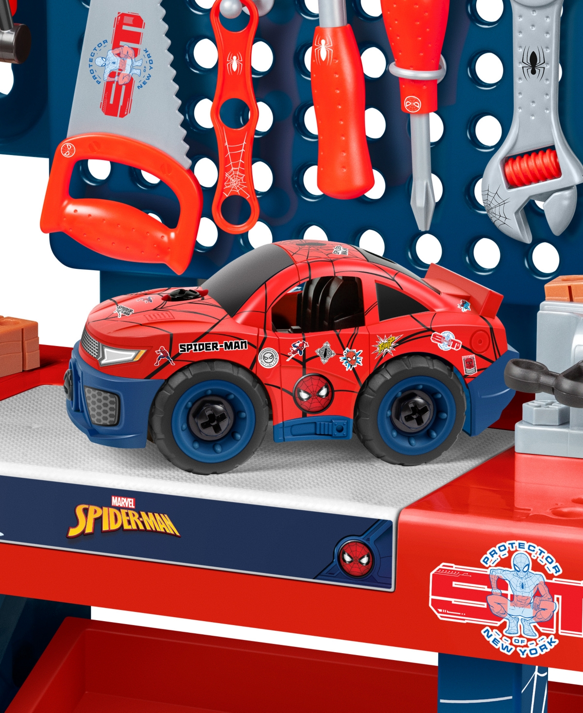 World Tech Toys Spider-man Tool Bench Playset With Take Apart Car In Multi