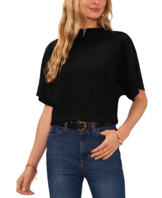 Vince Camuto - Women's Textured High-Neck Wide-Sleeve Top
