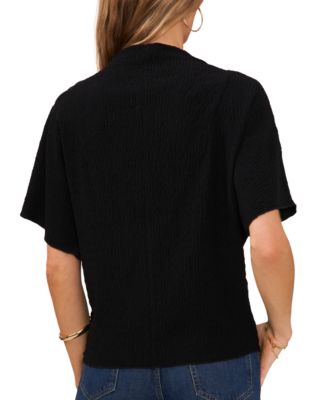 Женский текстурированный топ с высоким вырезом и широкими рукавами от Vince Camuto