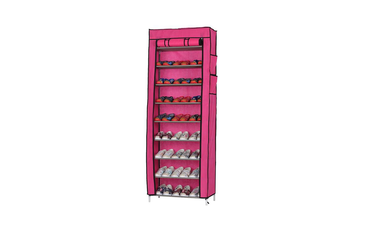 Slickblue Fashionable 9-Lattice Shoe Rack Space-Saving Organizer for Stylish Shoe Storage