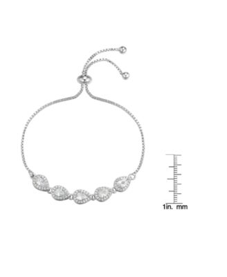 Macys Cubic Zirconia Pear Link Adjustable Bracelet 7490₽