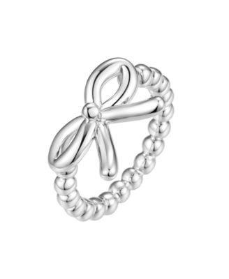 Gold and Silver-Plated Bow Statement Ring