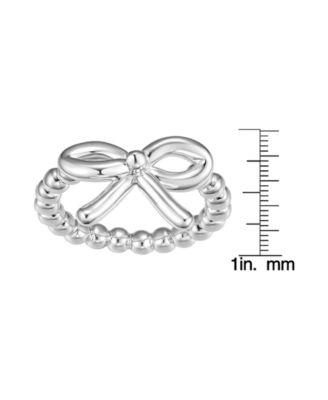 Gold and Silver-Plated Bow Statement Ring