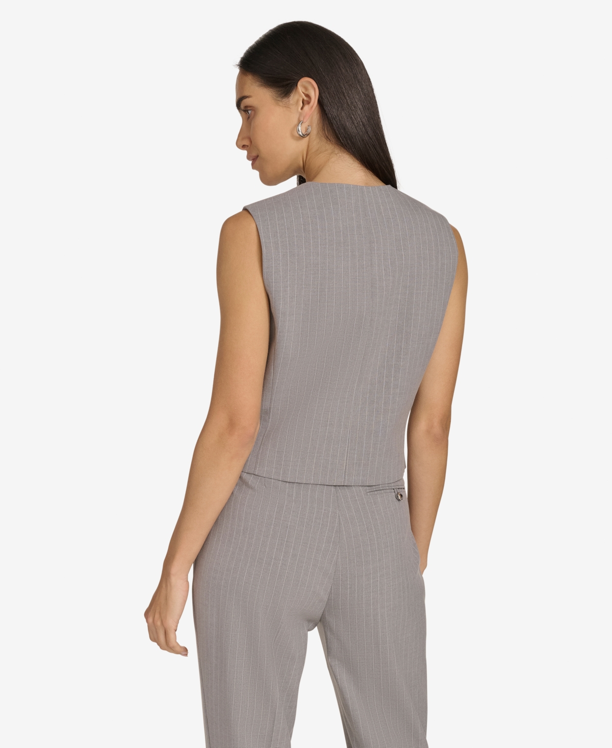 Calvin Klein Women's Pinstripe Button-Front Vest