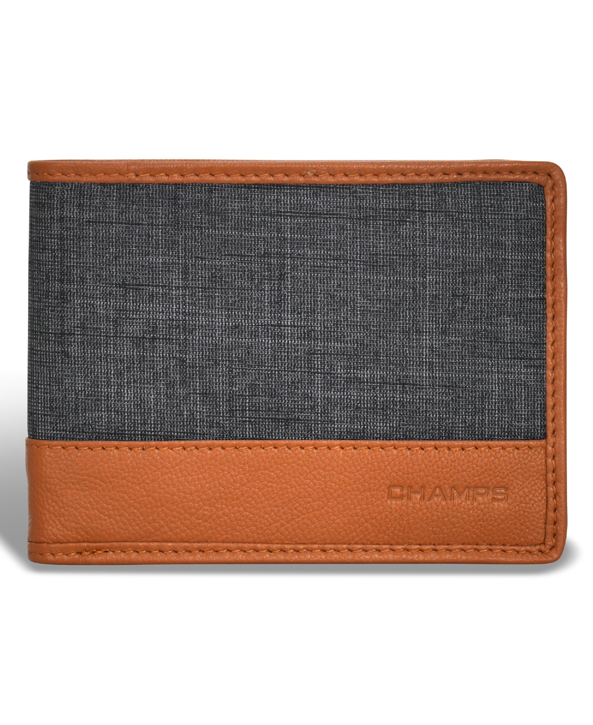 Champs Men's Denim Collection Leather Bi-fold Wallet In Black