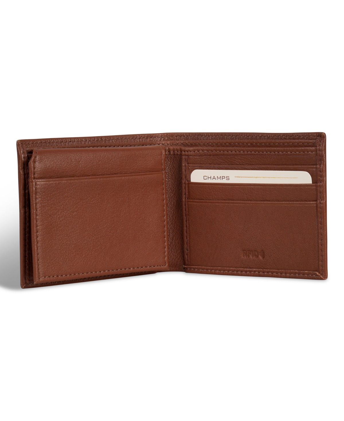 Shop Champs Men's Onyx Collection Leather Top Wing Wallet In Brown