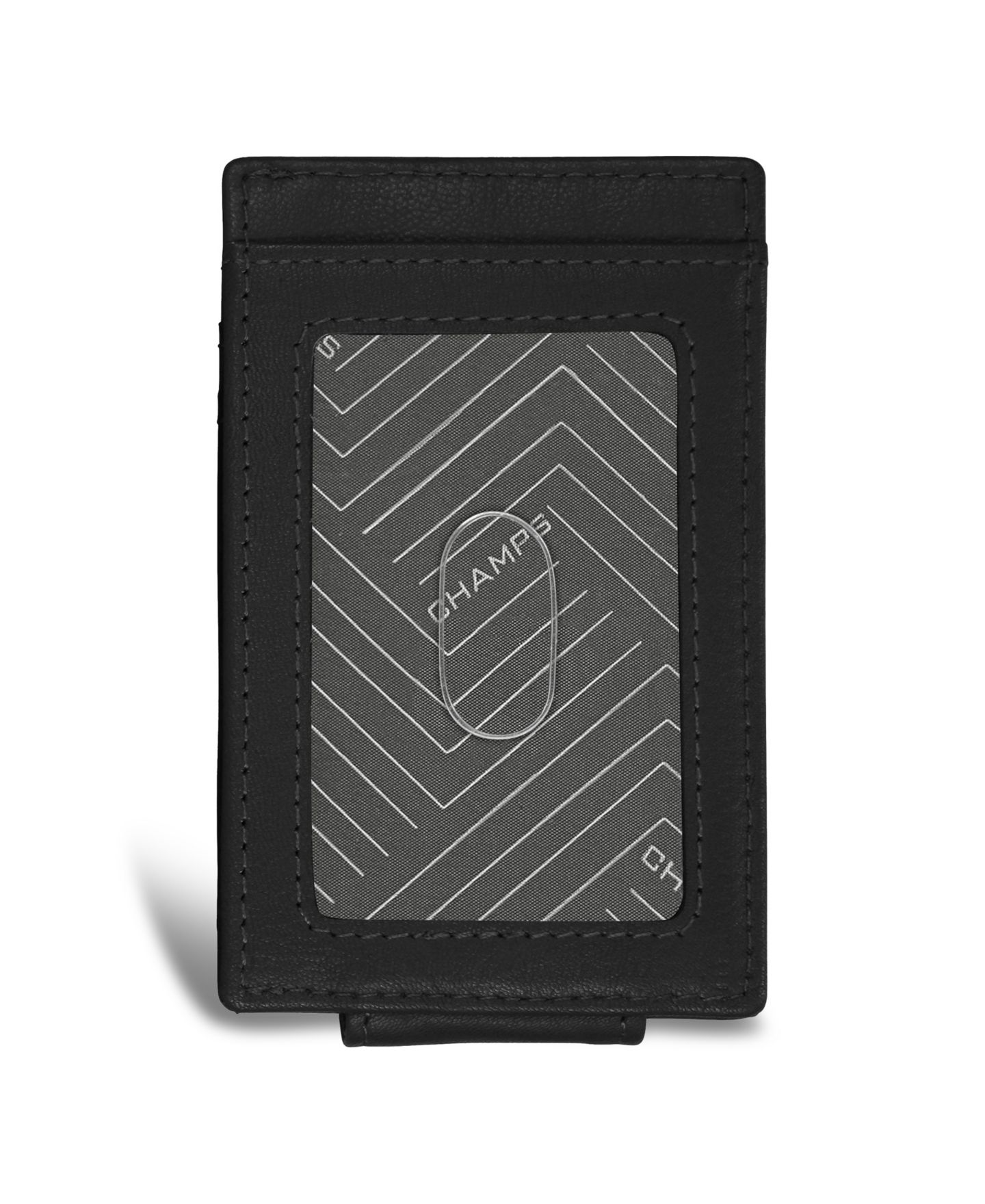 Мужской кошелёк CHAMPS Onyx Collection Leather Mag Card Case, цвет: Чёрный — фото 2